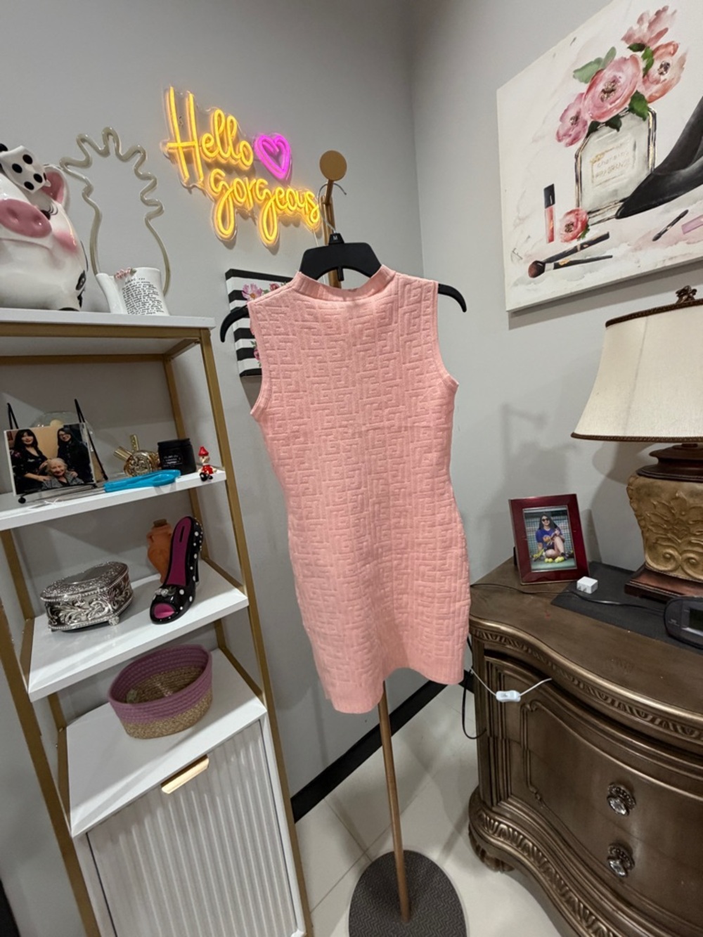 Fendi Pink Textured Knit Mini Dress - Picture 15 of 16